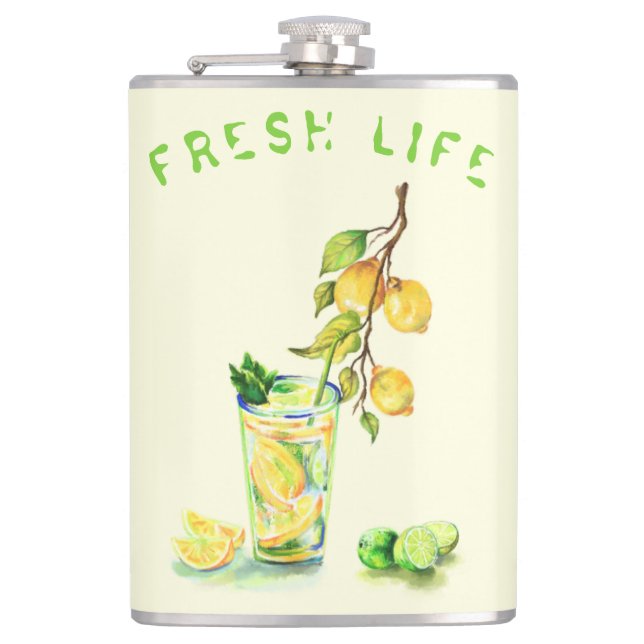 Lemon Cocktail Drink Flask (Front)