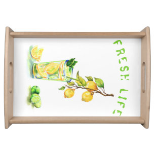 Lemon Cocktail Drink Serving Tray