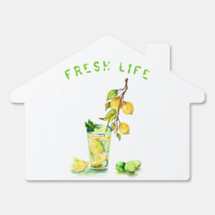 Lemon Cocktail Outdoor Sign Personalized Text