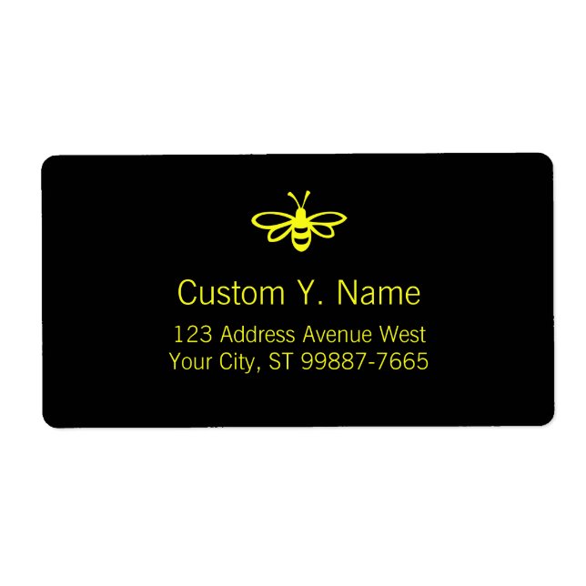 Lemon Colored Bee Label (Front)