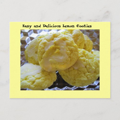 Lemon Cookie Recipe Postcard