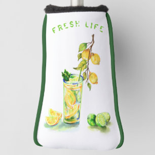 Lemon Cool Drink Funny Golf Head Cover Custom Text