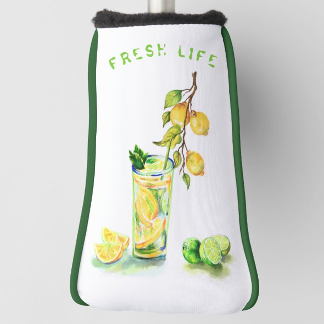 Lemon Cool Drink Funny Golf Head Cover Custom Text (Rotate 90)