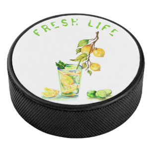 Lemon Cool Drink Lemonade Hockey Puck