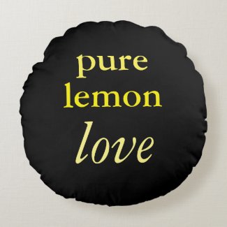 &#39;Lemon&#39; Cotton Round Pillow