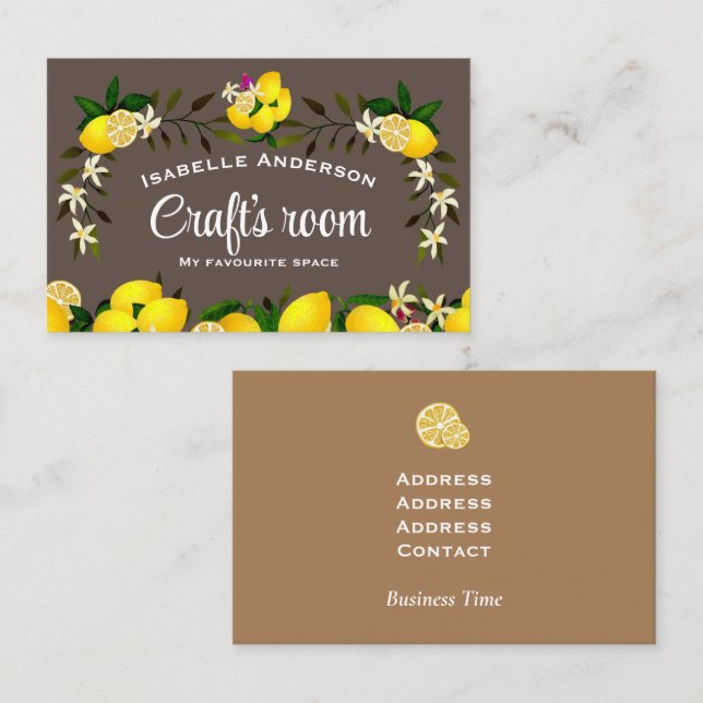 Lemon Craft Brown Business Card (Front/Back)