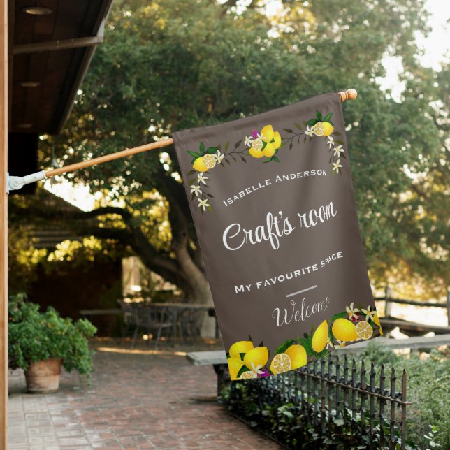 Lemon Craft Brown House Flag (In SItu)