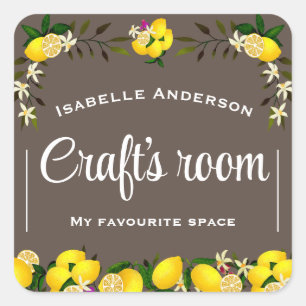 Lemon Craft Brown Square Sticker