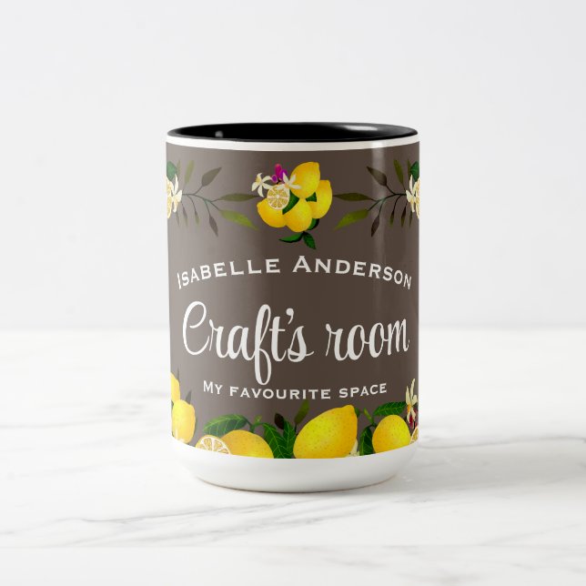 Lemon Craft Brown Two-Tone Coffee Mug (Center)