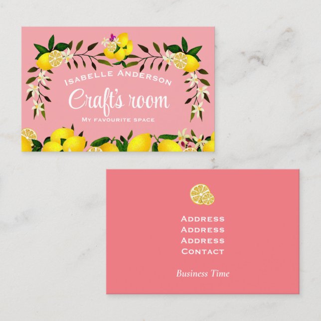 Lemon Craft Peach Business Card (Front/Back)