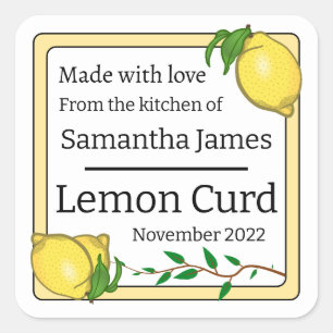 Lemon Curd Handmade Food Square Sticker
