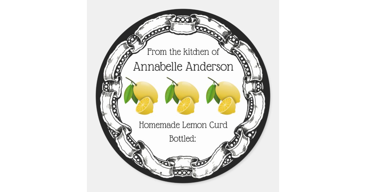 Lemon Curd Label Personalize | Zazzle