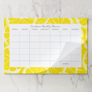 Lemon Custom Desk Pad Monthly Calendar Planner