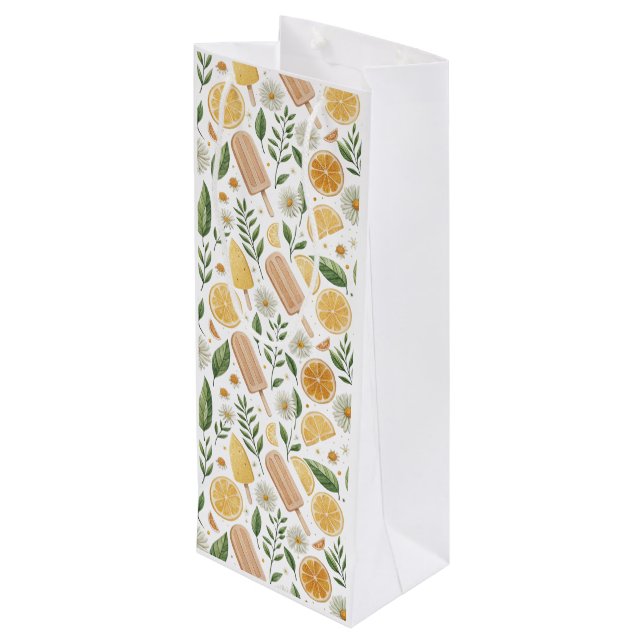 Lemon Daisy Gift Bag – Reusable Floral Packaging (Back Angled)