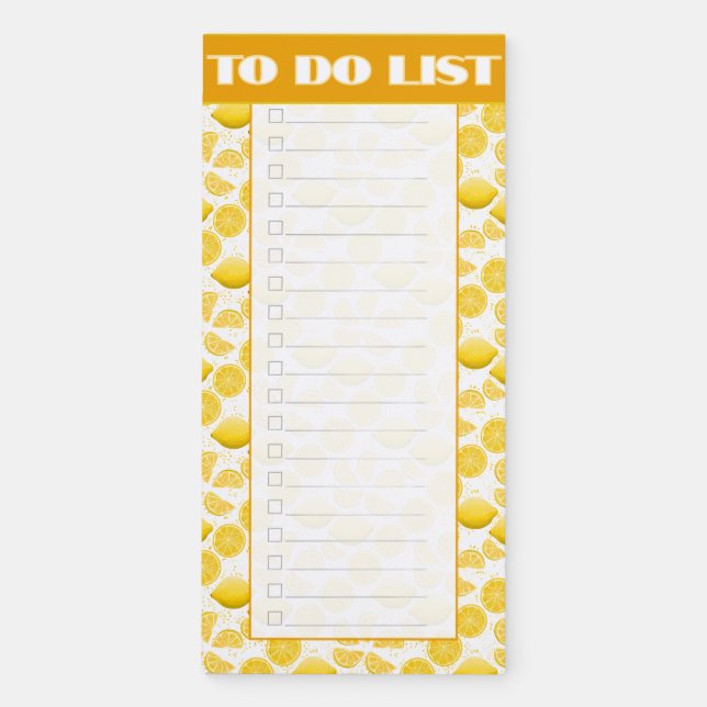 Lemon Dash To do list Magnetic Notepad (Front)
