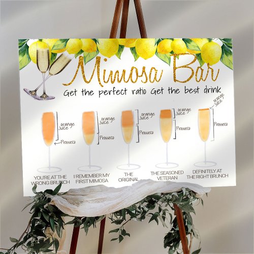 Lemon Decorated Mimosa Bar Bridal brunch Sign