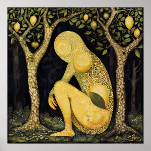 Lemon Decorative Painting Art Print