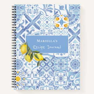 Lemon Design Personalized Recipe Journal