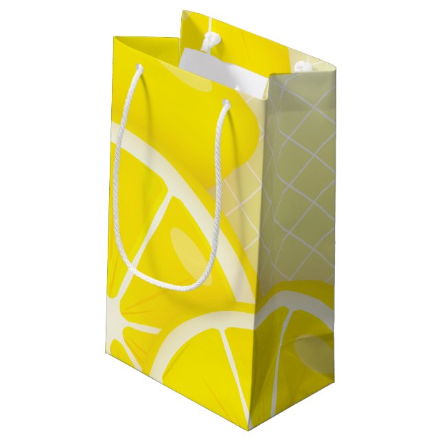 Lemon Design Small Gift Bag (Back Angled)