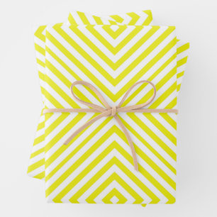 Lemon Diamond Chevron Wrapping Paper Sheets