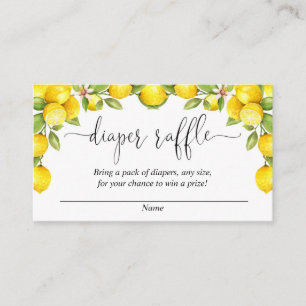 Lemon diaper raffle cards, sweet lemons enclosure card