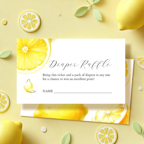 Lemon Diaper Raffle Invitation Enclosure Card