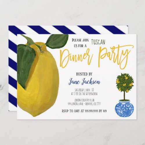 Lemon Dinner Party Invitation