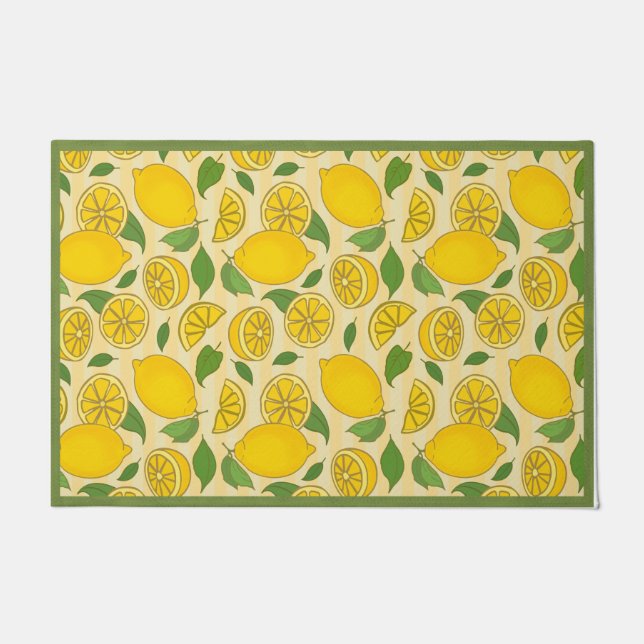  Lemon Doormat, Lemon Welcome Mat, Spring Decor Doormat (Front)