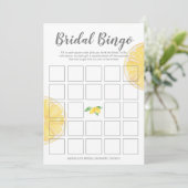 Lemon Double-Sided Bridal Bingo Shower Game Menu (Standing Front)