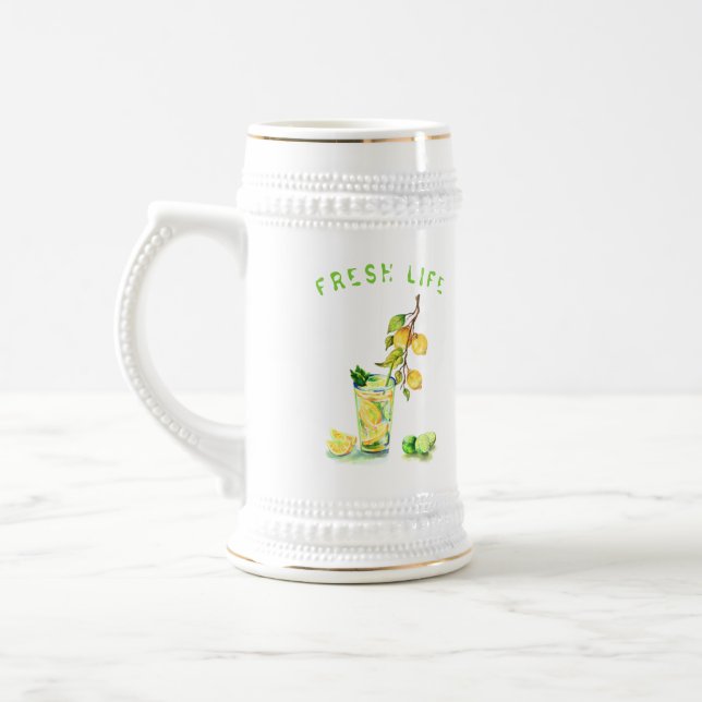 Lemon Drink Beer Stein - Custom Text (Left)