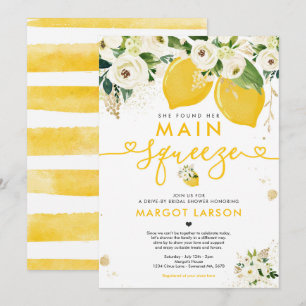 Lemon Drive By Bridal Shower Lemon Main Squeeze Invitation