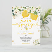 Lemon Drive By Bridal Shower Lemon Main Squeeze Invitation (Standing Front)