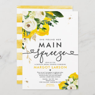 Lemon Drive By Bridal Shower Lemon Main Squeeze Invitation