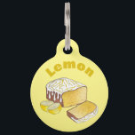 Lemon Drizzle Pound Cake Loaf British Baking Food Pet ID Tag<br><div class="desc">Design features an original illustration of a lemon drizzle cake. This loaf style cake, made with zesty yellow lemon and drizzled with a sweet and sugary glaze, is a popular British tea cake and a staple in bakeries and home kitchens in the UK. Ideal for any baker, pastry chef, or...</div>