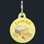 Lemon Drizzle Pound Cake Loaf British Baking Food Pet ID Tag<br><div class="desc">Design features an original illustration of a lemon drizzle cake. This loaf style cake, made with zesty yellow lemon and drizzled with a sweet and sugary glaze, is a popular British tea cake and a staple in bakeries and home kitchens in the UK. Ideal for any baker, pastry chef, or...</div>