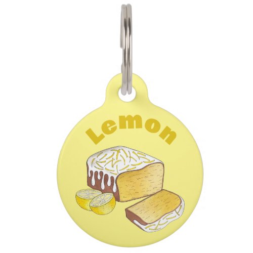 Lemon Drizzle Pound Cake Loaf British Baking Food Pet ID Tag