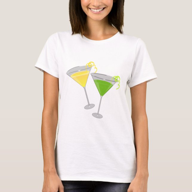 Lemon Drop and Green Apple Martini T-Shirt (Front)