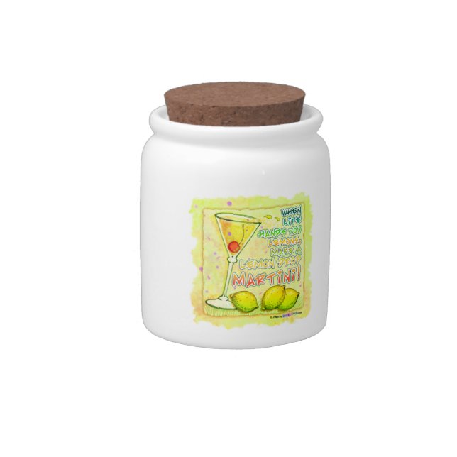 LEMON DROP CANDY or COCKTAIL SNACK JAR (Right)