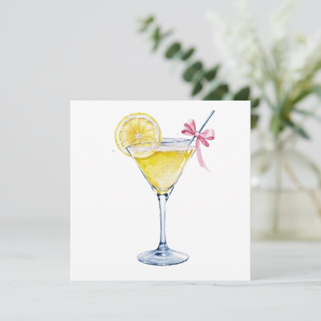 Lemon drop cocktail invitation (Standing Front)