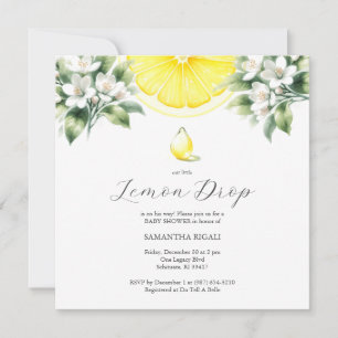 Lemon Drop In Baby Shower Invitations