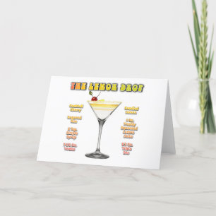 LEMON DROP MARTINI Cocktail Recipe Art  Holiday Card