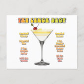 LEMON DROP MARTINI Cocktail Recipe Art Postcard (Front)