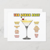 LEMON DROP MARTINI Cocktail Recipe Art Postcard (Front/Back)