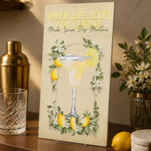 Lemon Drop Martini Metal Sign