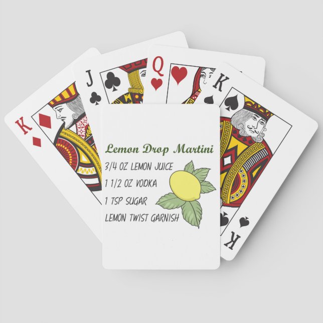 Lemon Drop Martini Poker Cards (Back)