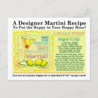 Lemon Drop Martini Recipe Postcard