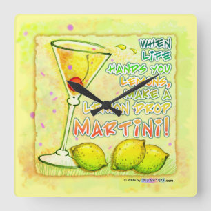 LEMON DROP MARTINI WALL CLOCK