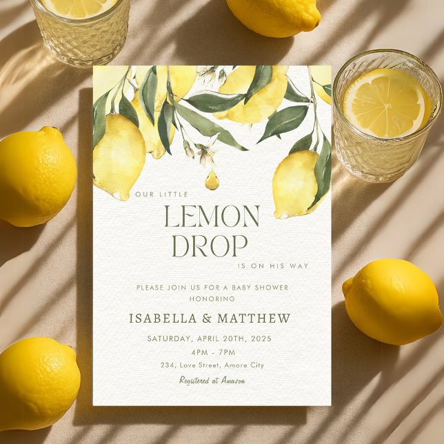 Lemon Drop Summer Baby Shower Invitation (Lemon Drop Summer Baby Shower Invitation)