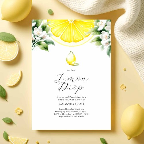 Lemon drop Theme Baby Shower Invitations