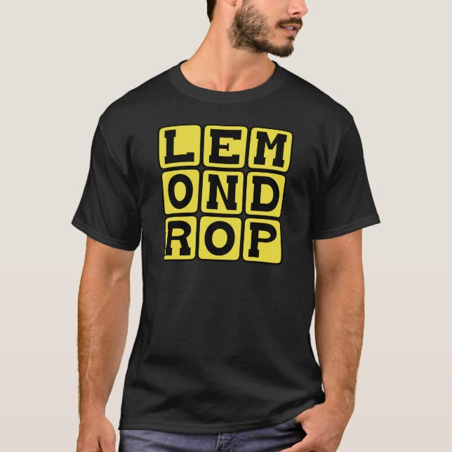 Lemon Drop, Zesty Cocktail T-Shirt (Front)